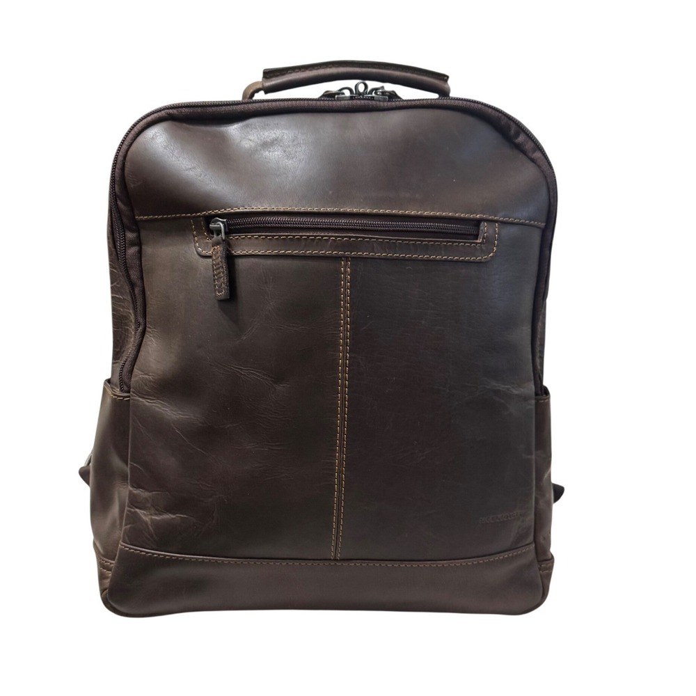 Jack Georges Voyager Compact Convertible Backpack Crossbody Brown Leather #7534